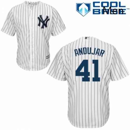 Mens Majestic New York Yankees 41 Miguel Andujar Replica White Home MLB Jersey